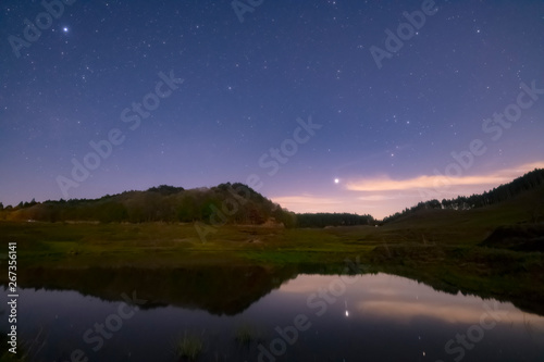 湖面の星たち