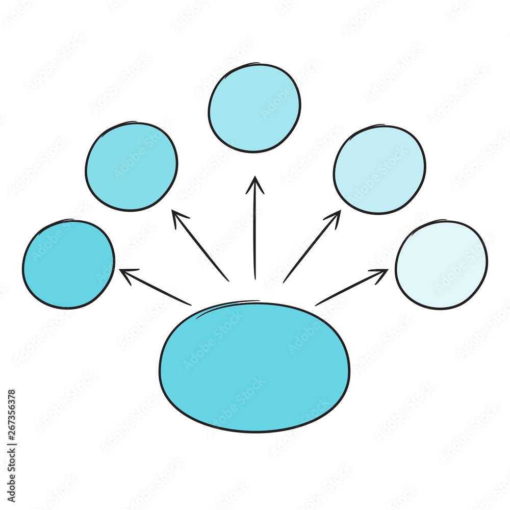 blue hand drawn business diagram template