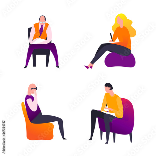 Psychologist and psychotherapist icons
