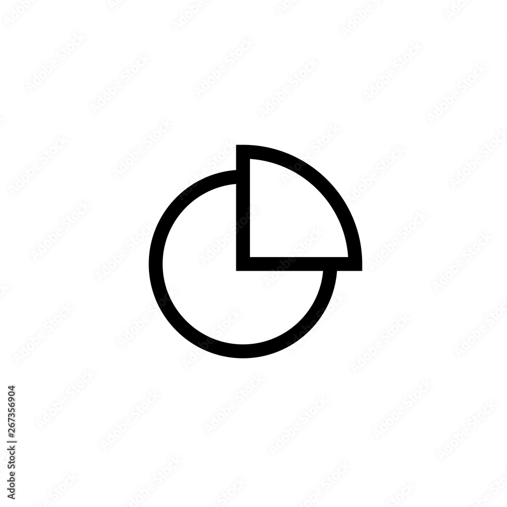 chart pie with quarter slice icon design. simple clean line art professional business management concept vector illustration design. chart pie with quarter slice icon design. simple clean line art professional business management concept vector illustration design.