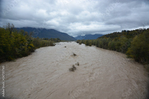 The river in full mud mud and debris photo