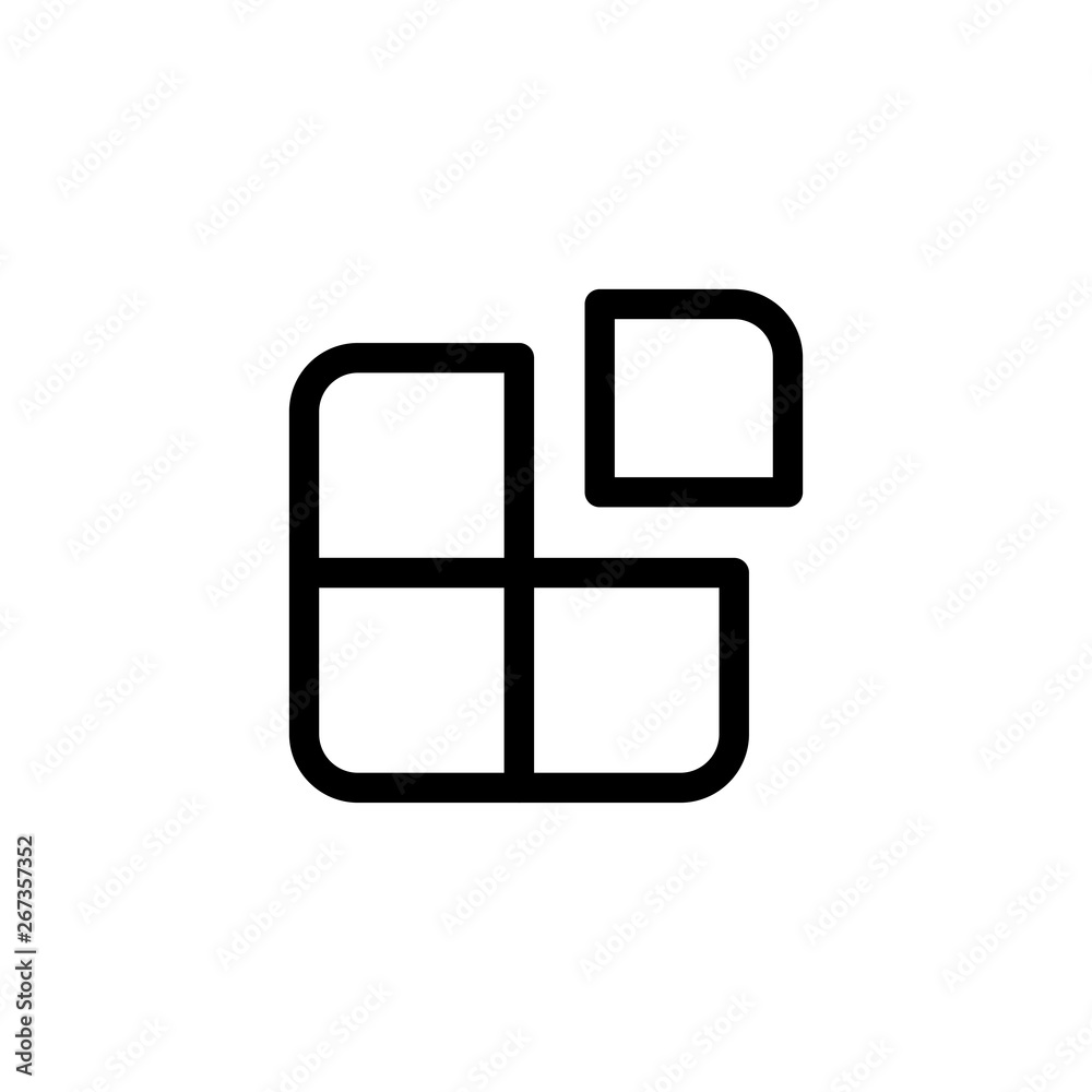 application icon design. four square with one box separate symbol. simple  clean line art professional business management concept vector illustration  design. Stock Vector | Adobe Stock