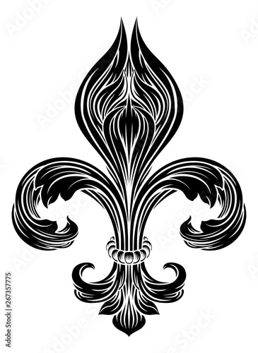 A Fleur De Lis coat of arms heraldic graphic design element