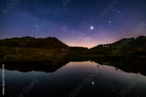 湖面の星たち