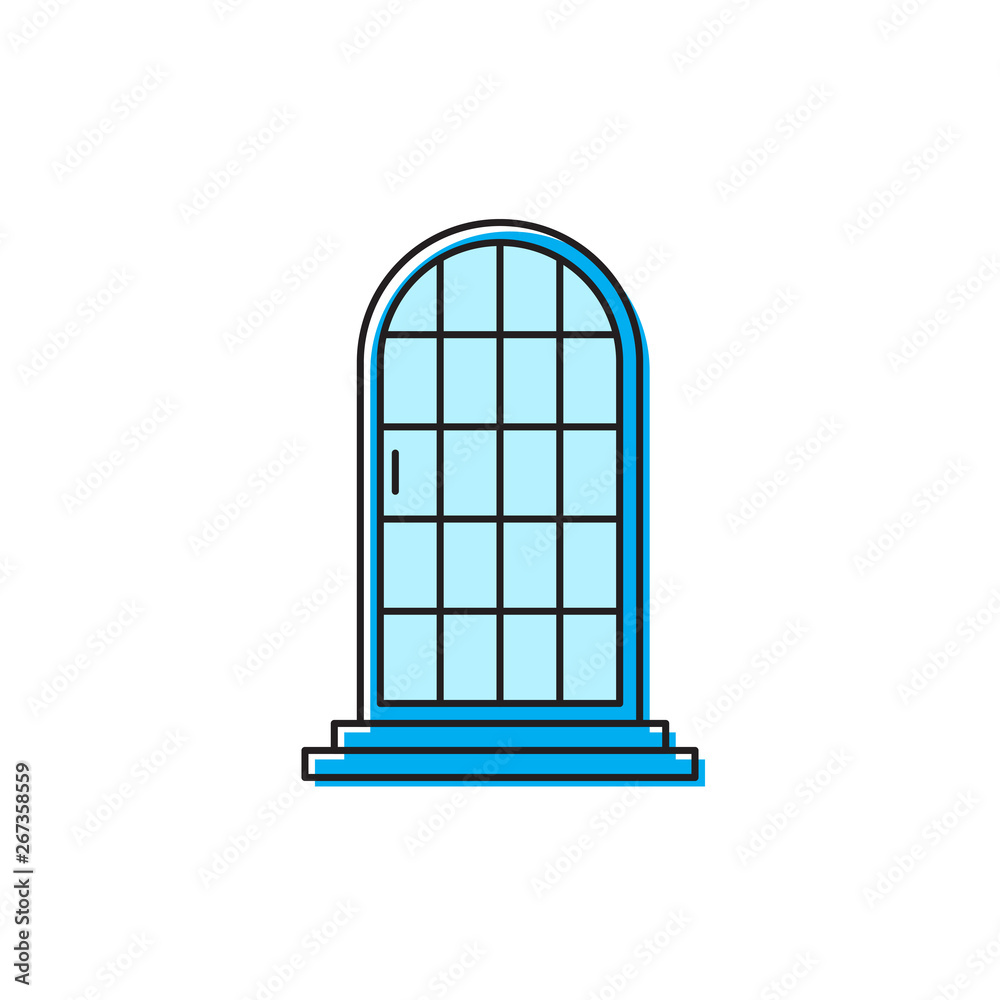 arched door vector icon concept, isolated on white background