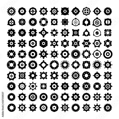 gear and cog icons set
