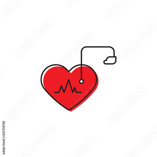 Artificial cardiac pacemaker vector icon concept, isolated on white background