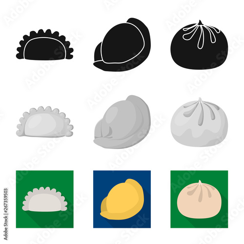Vector illustration of products  and cooking symbol. Collection of products  and appetizer stock symbol for web.