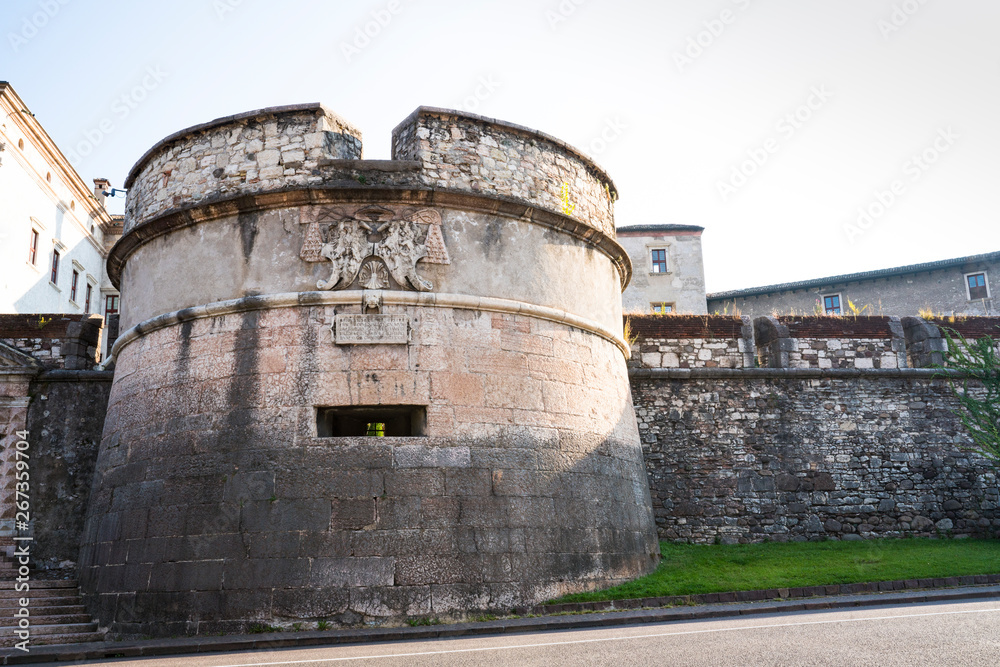 tower and city wall, Trento, Italy