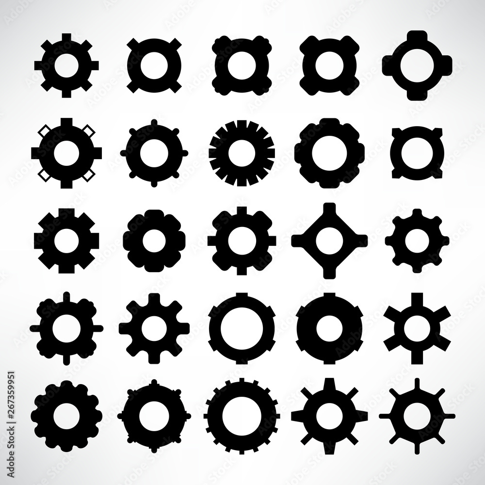 gear and cog icons set gear and cog icons set