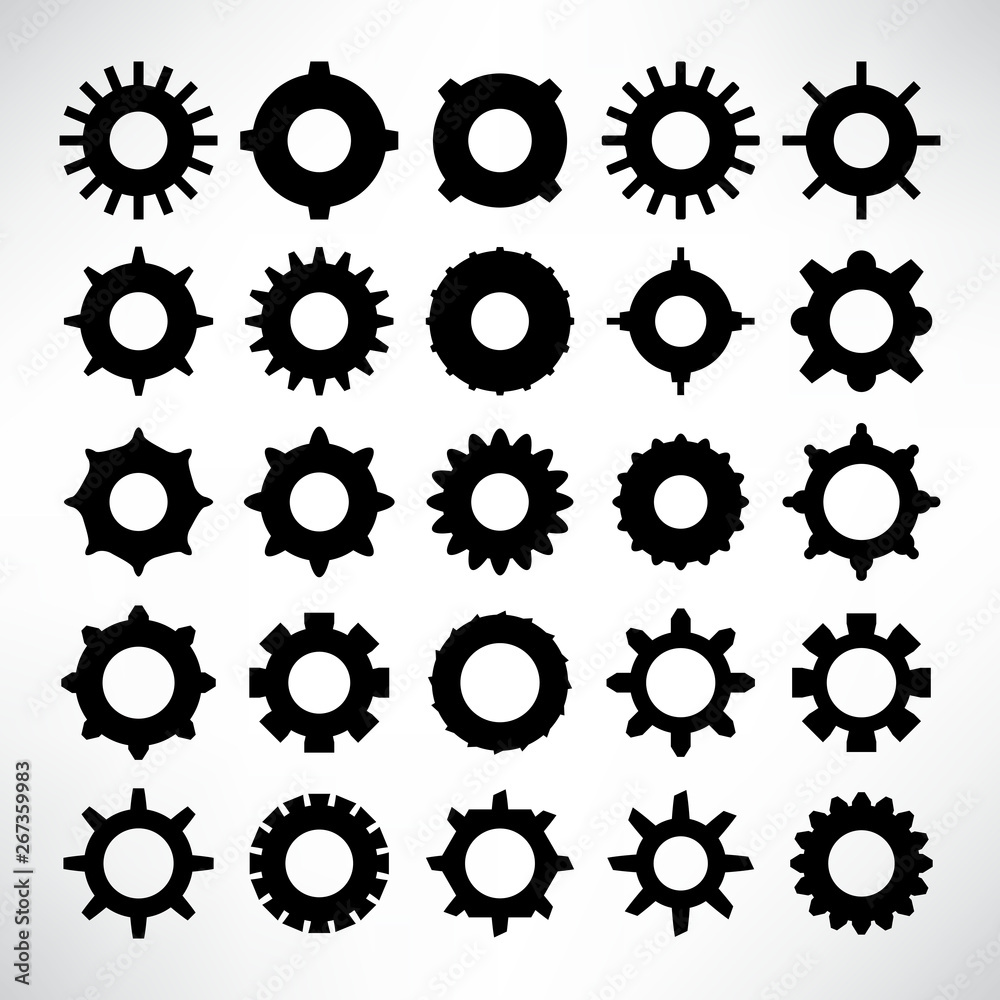 gear and cog icons set gear and cog icons set