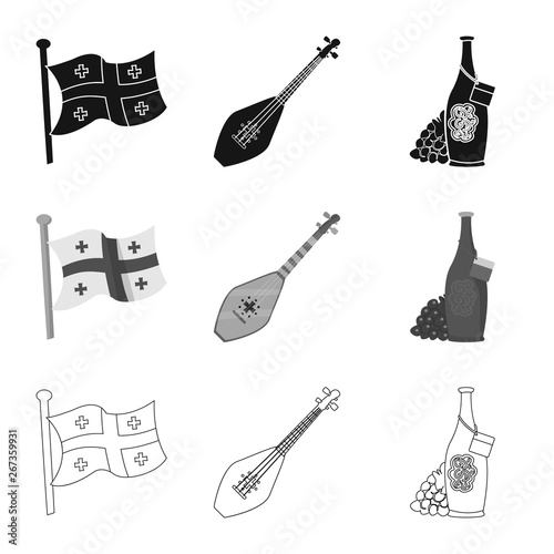 Isolated object of culture and sightseeing logo. Collection of culture and originality stock vector illustration.