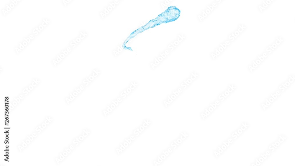 3D animation of a blue water flow with alpha layer 3D animation of a blue water flow with alpha layer