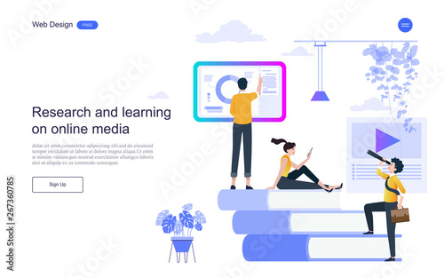 WeEducation concept. Online training, e-learning, training and courses.flat design concept of education for website,banner,background.Vector illustration.b