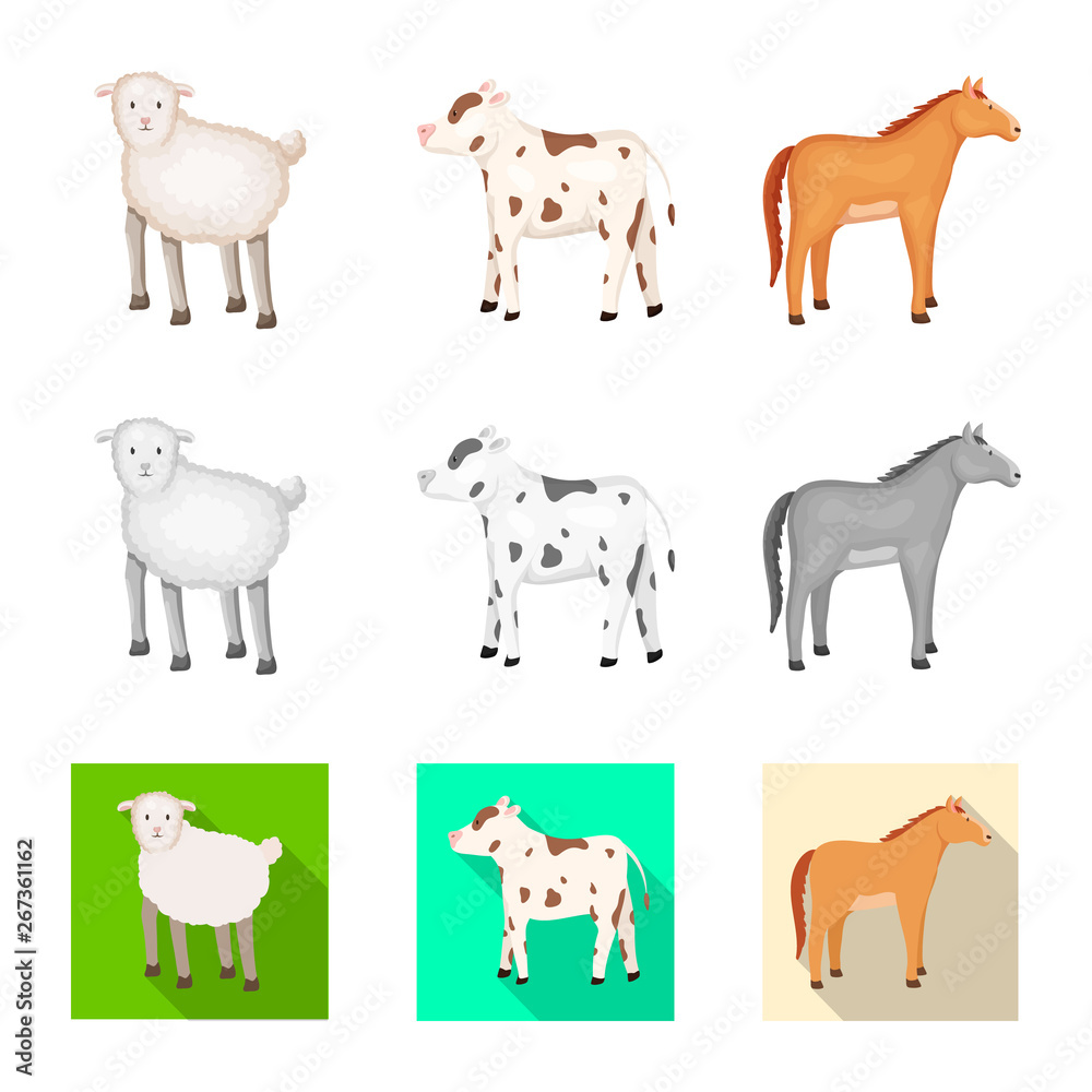 Vector illustration of breeding and kitchen  sign. Collection of breeding and organic  stock vector illustration.