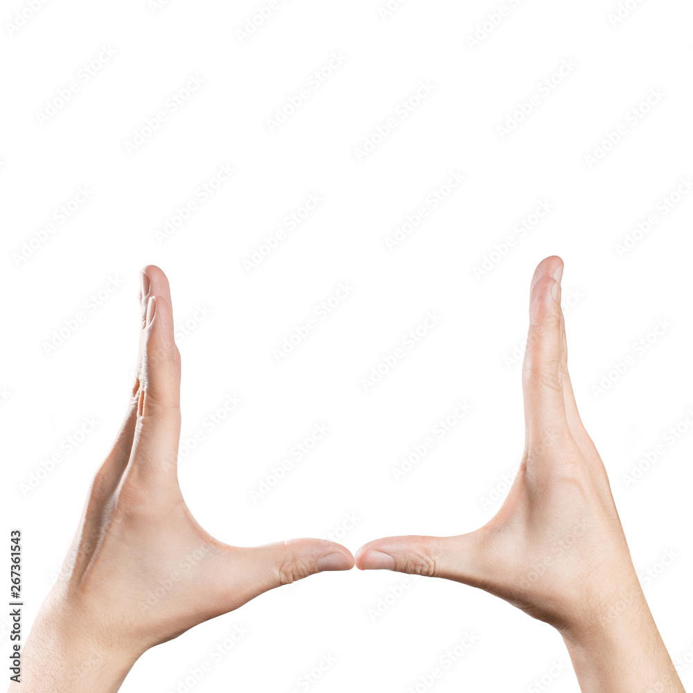 Hands making a frame, isolated on white background Hands making a frame, isolated on white background