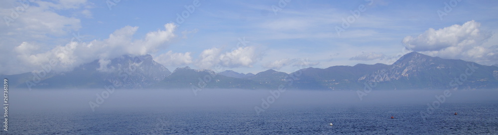Lake Garda on a foggy day.