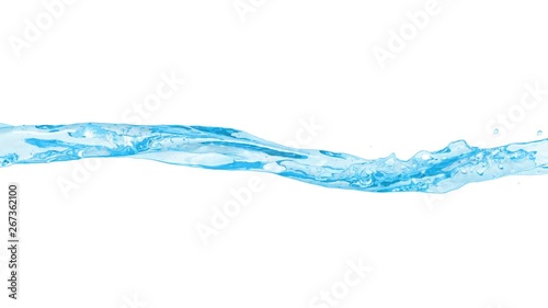 3D animation of a blue water flow with alpha layer