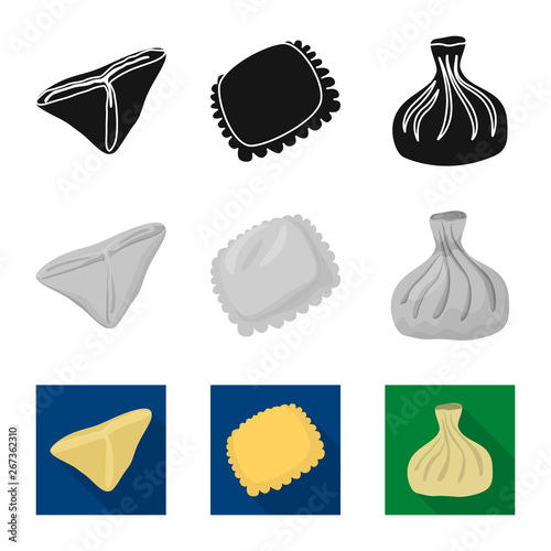 Vector illustration of products  and cooking sign. Collection of products  and appetizer vector icon for stock.