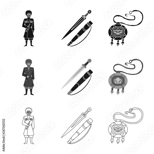 Vector illustration of culture and sightseeing icon. Collection of culture and originality vector icon for stock.