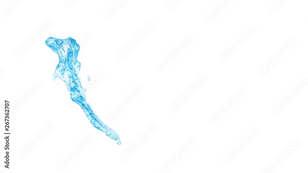 3D animation of a blue water flow with alpha layer 3D animation of a blue water flow with alpha layer