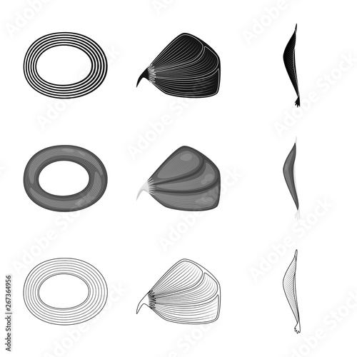Isolated object of fiber and muscular logo. Collection of fiber and body  vector icon for stock.