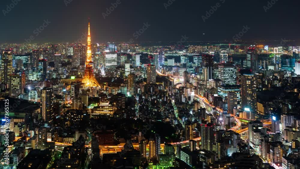time lapse of Tokyo city at night, Japan time lapse of Tokyo city at night, Japan