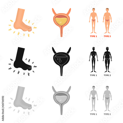 Vector design of diet and treatment  logo. Collection of diet and medicine stock vector illustration.