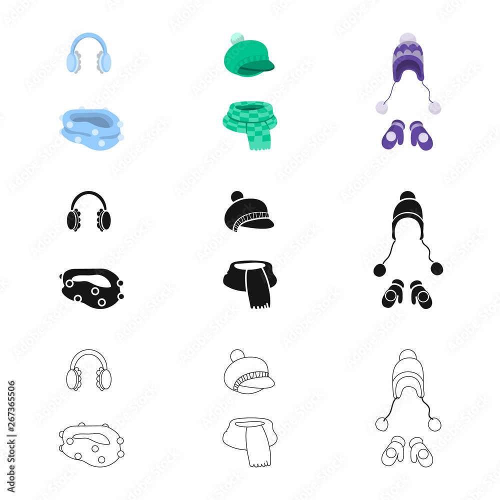 Vector illustration of clothes  and texture symbol. Collection of clothes  and weather  stock vector illustration.