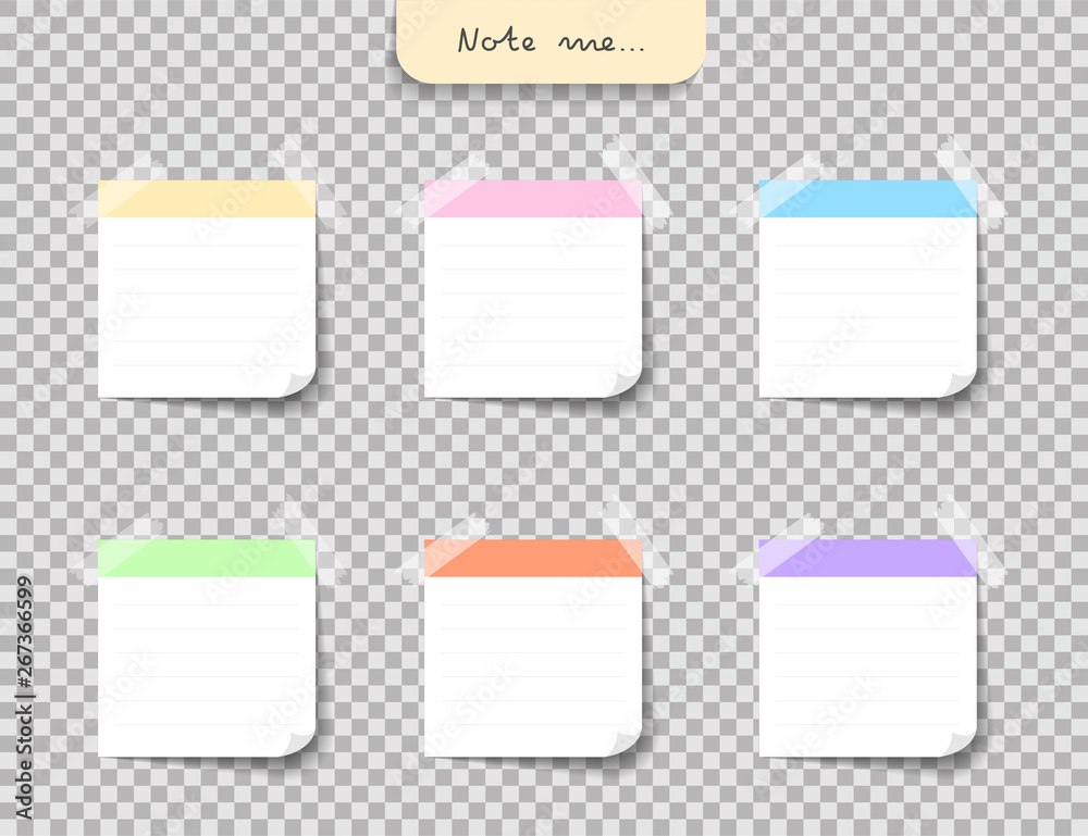 Set of different color note papers. Design in EPS10 vector illustration. Set of different color note papers. Design in EPS10 vector illustration.
