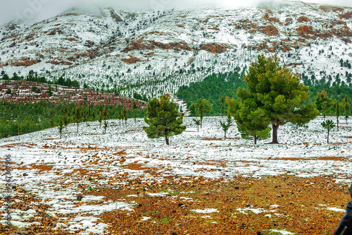 Beautiful winter panorama of mountains BOUIBLANE - MOROCCO photo