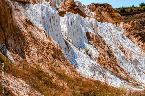 a fragment of a quarry of kaolin mining with beautiful slopes