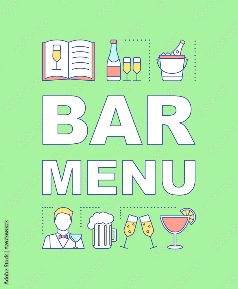 Bar menu word concepts banner