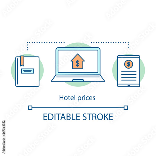 Hotel prices concept icon