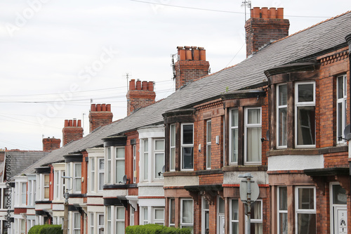 Tipiche case inglesi in un quartiere residenziale di Liverpool