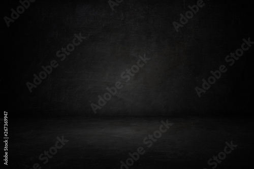 dark black cement wall studio background  photo