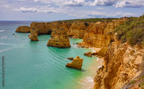 marinha beach lagoa in Algarve Portugal