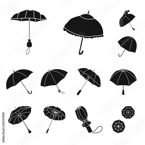 Vector illustration of weather and rainy symbol. Set of weather and rain stock symbol for web.