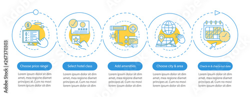 Hotel booking vector infographic template