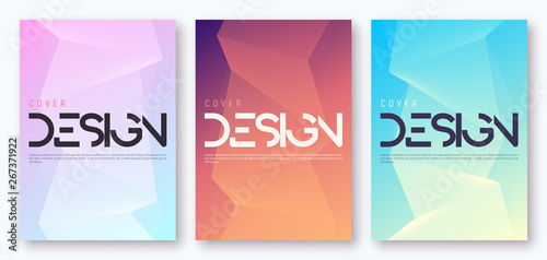 Set of minimalist gradient geometric cover design. Vector illustration