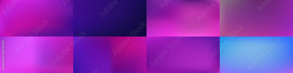 Fototapeta premium Set of Smooth abstract colorful mesh backgrounds Vector design