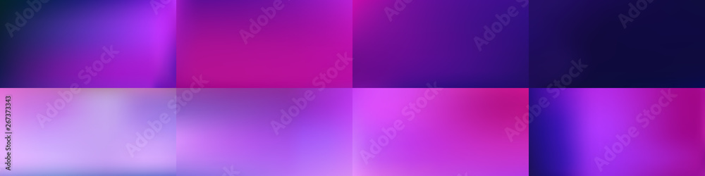 Set of Smooth abstract colorful mesh backgrounds Vector design