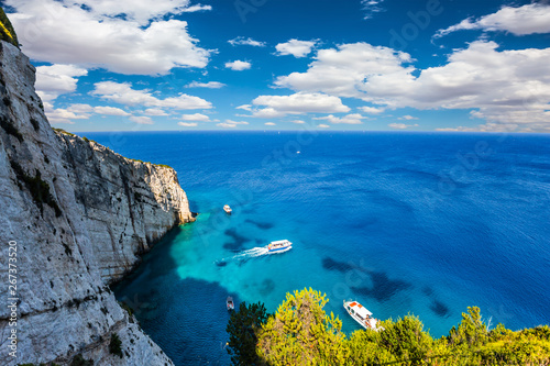 The rocky shores of the island of Zakynthos