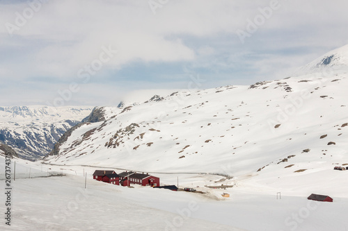 Road to highest pass in Norway. photo