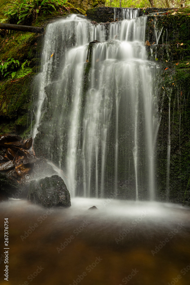 Close-up of cascading waterfall in Tasmania