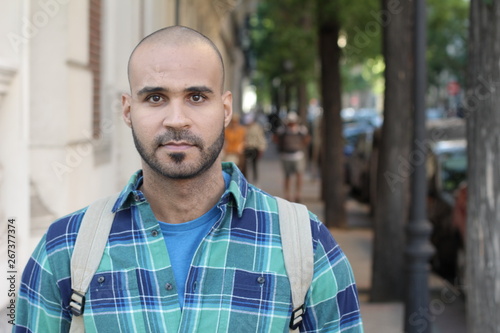 Real looking ethnic man outdoors