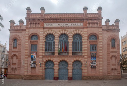 fachada del teatro falle en la provincia de Cádiz, Andalucía