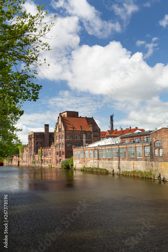 Szczecin. Historic factory ruins of old breweries called Szczecin's venetia