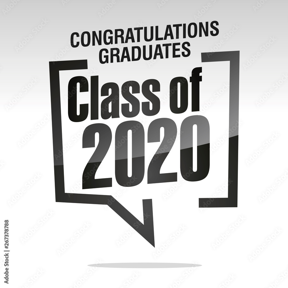 Obraz premium Graduating class of 2020 isolated on silver white background