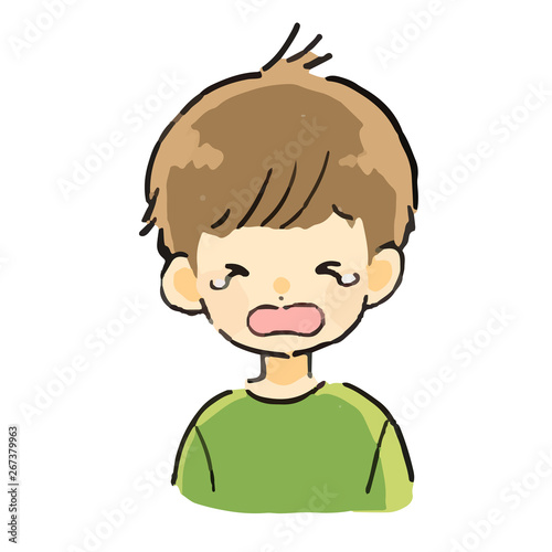 表情　男の子　泣く